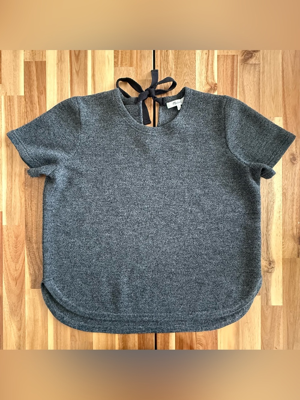 Madewell Charcoal Gray Kids Sweater with Back Tie